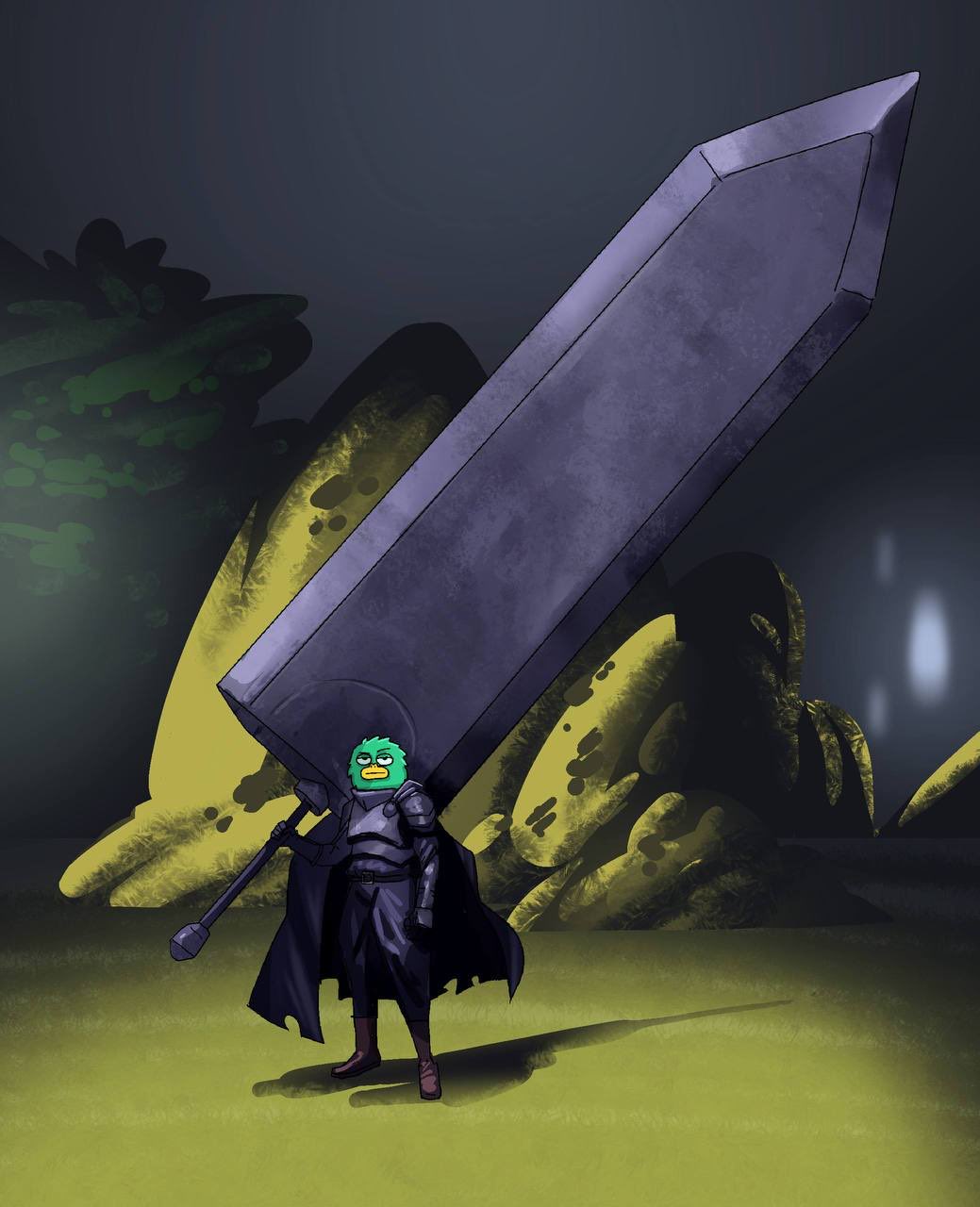 Knight Yeti carrying a giant sword